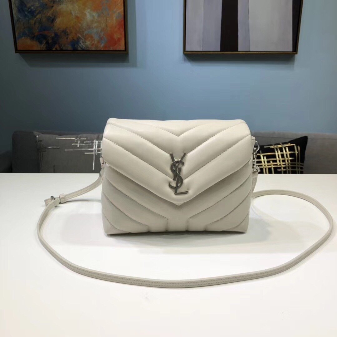 Saint Laurent Loulou Mini Shoulder Bag White For Women 7in/18cm YSL