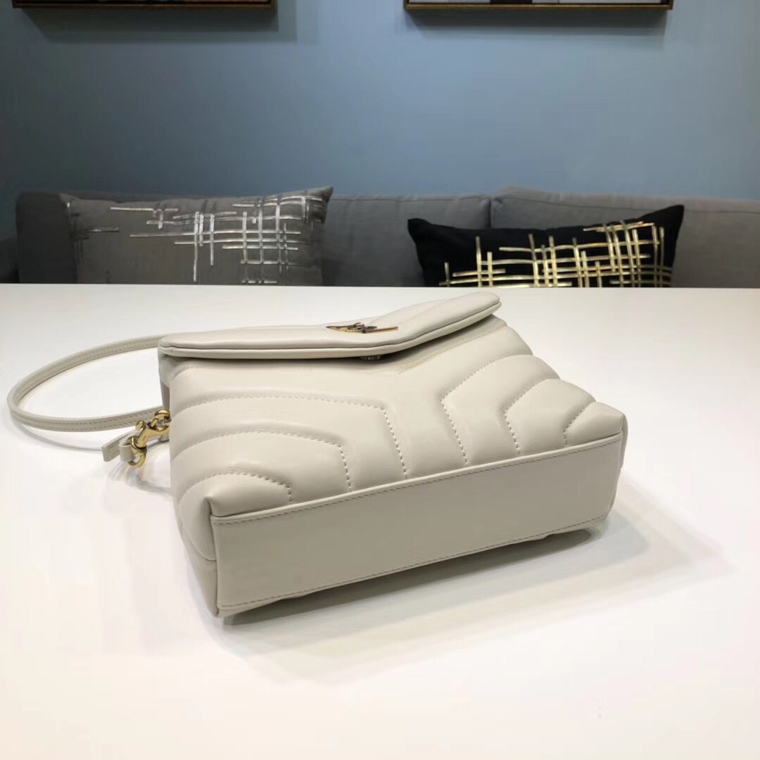 Saint Laurent Loulou Mini Shoulder Bag White For Women 7in/18cm YSL
