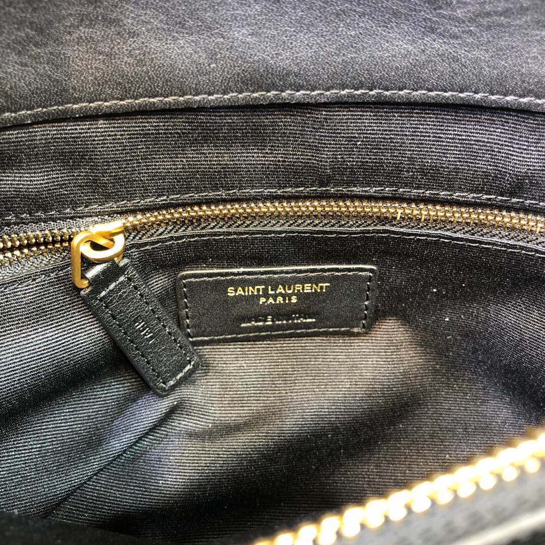 Saint Laurent Loulou Small Chain Bag In Matelassé “Y” Black For Women 9.8in/23cm