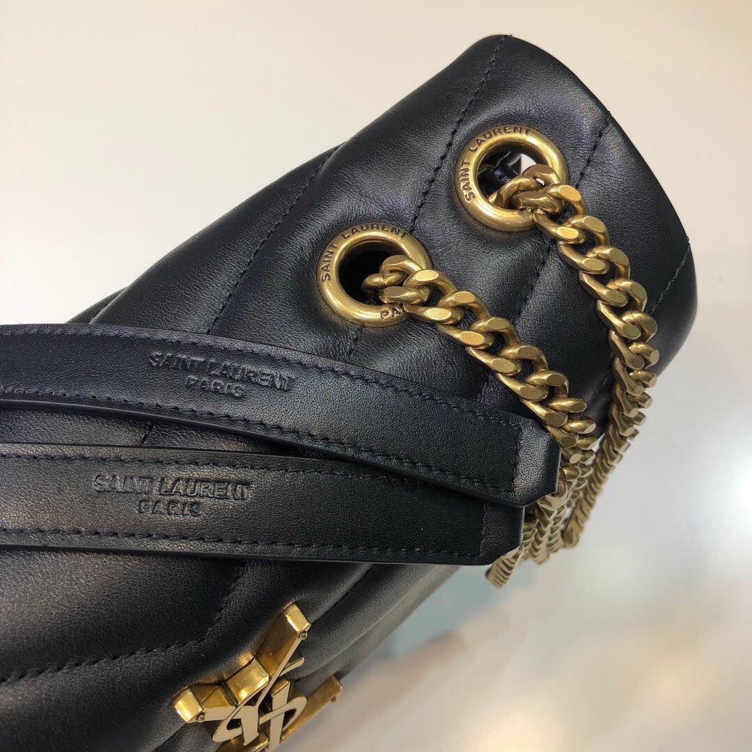 Saint Laurent Loulou Small Chain Bag In Matelassé “Y” Black For Women 9.8in/23cm