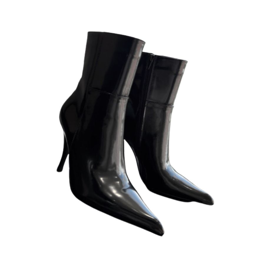 Saint Laurent Martin Boots Small Square Sharp Black For Women