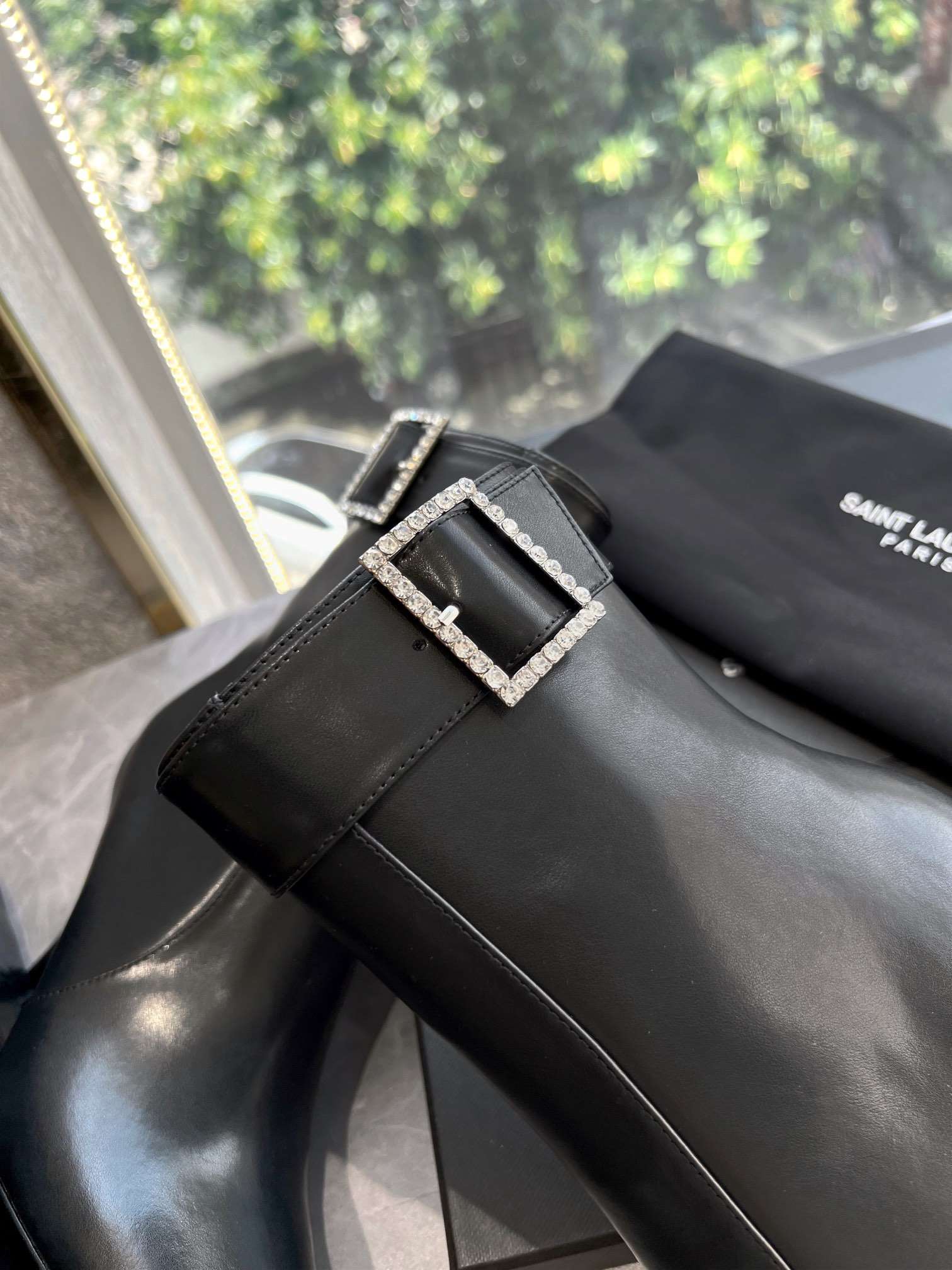Saint Laurent Martin Boots Small Square Toe Black For Women