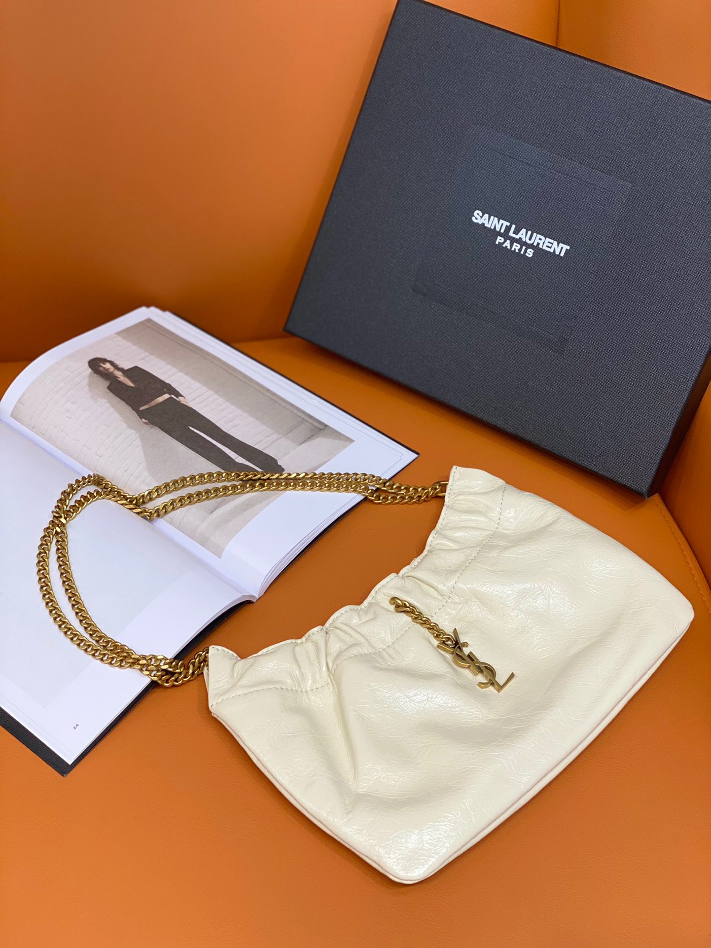 Saint Laurent Mini Shoulder Bag White For Women 9.5in/24cm