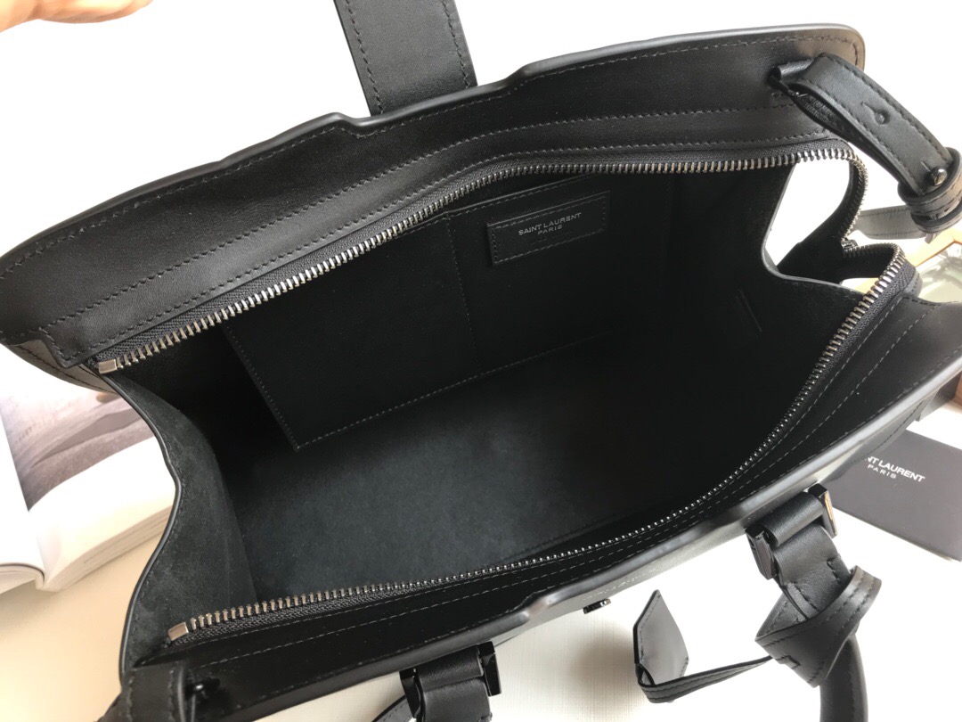 Saint Laurent Monogram Cabas Small Black For Women 12in/31cm YSL