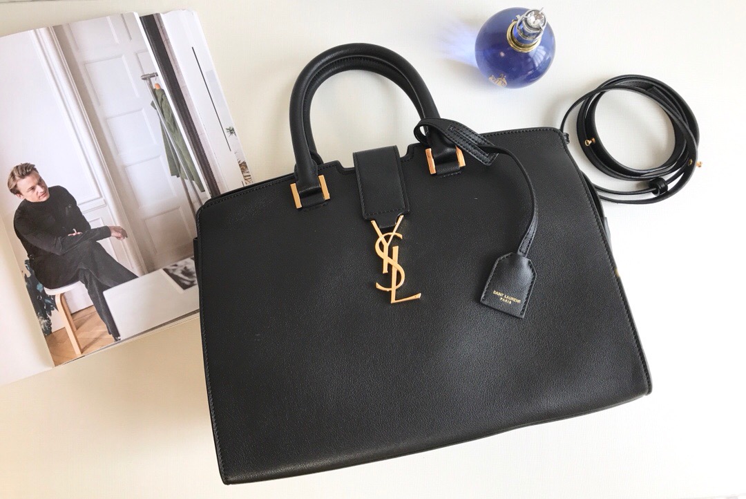 Saint Laurent Monogram Cabas Small Black For Women 12in/31cm YSL