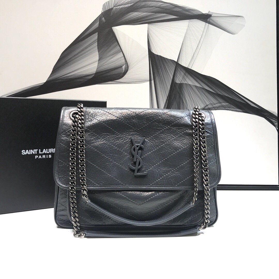 Saint Laurent Niki Medium Chain Bag Grey For Women 11in/28cm YSL