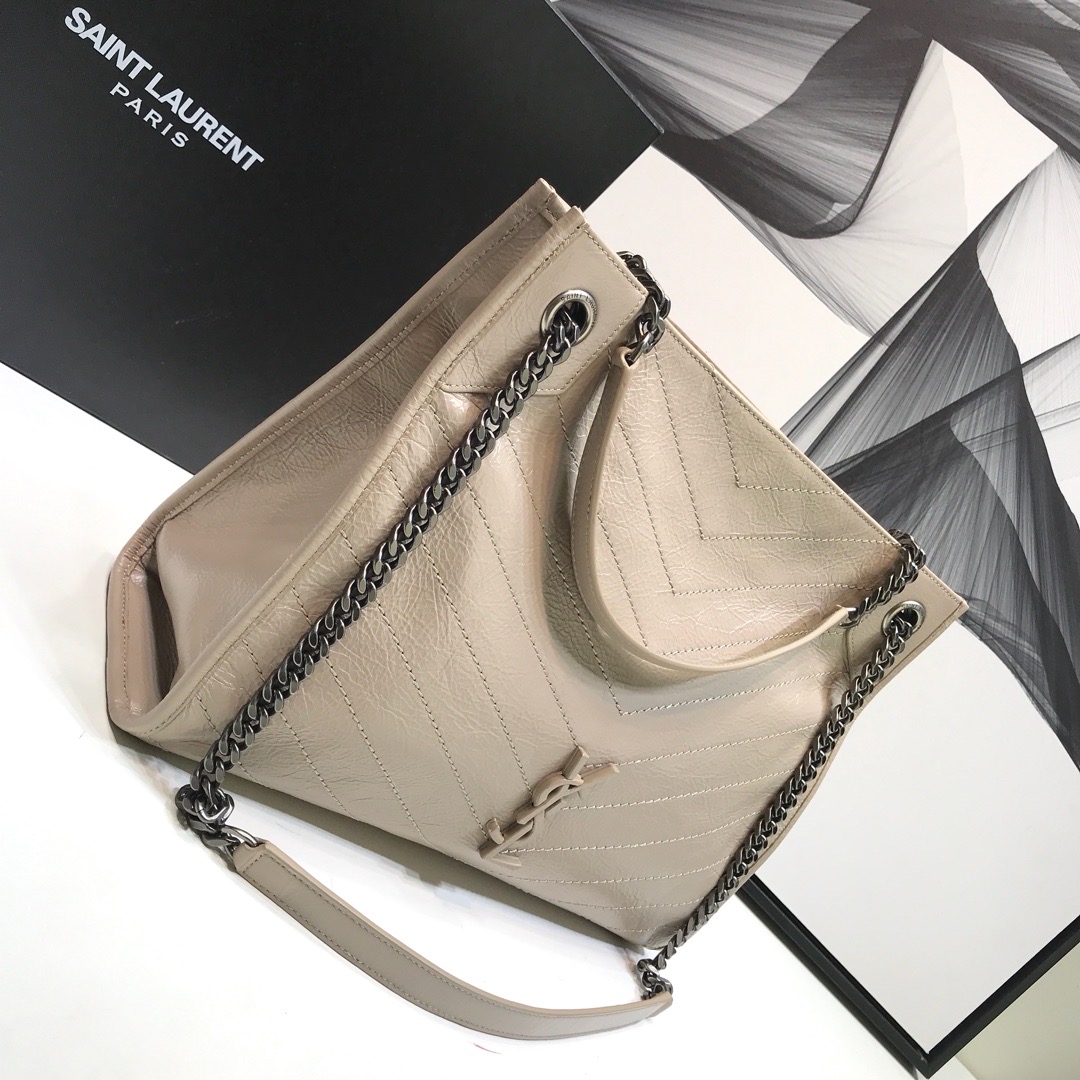 Saint Laurent Niki Medium Shopping Bag Beige For Women 12.6in/32cm YSL 