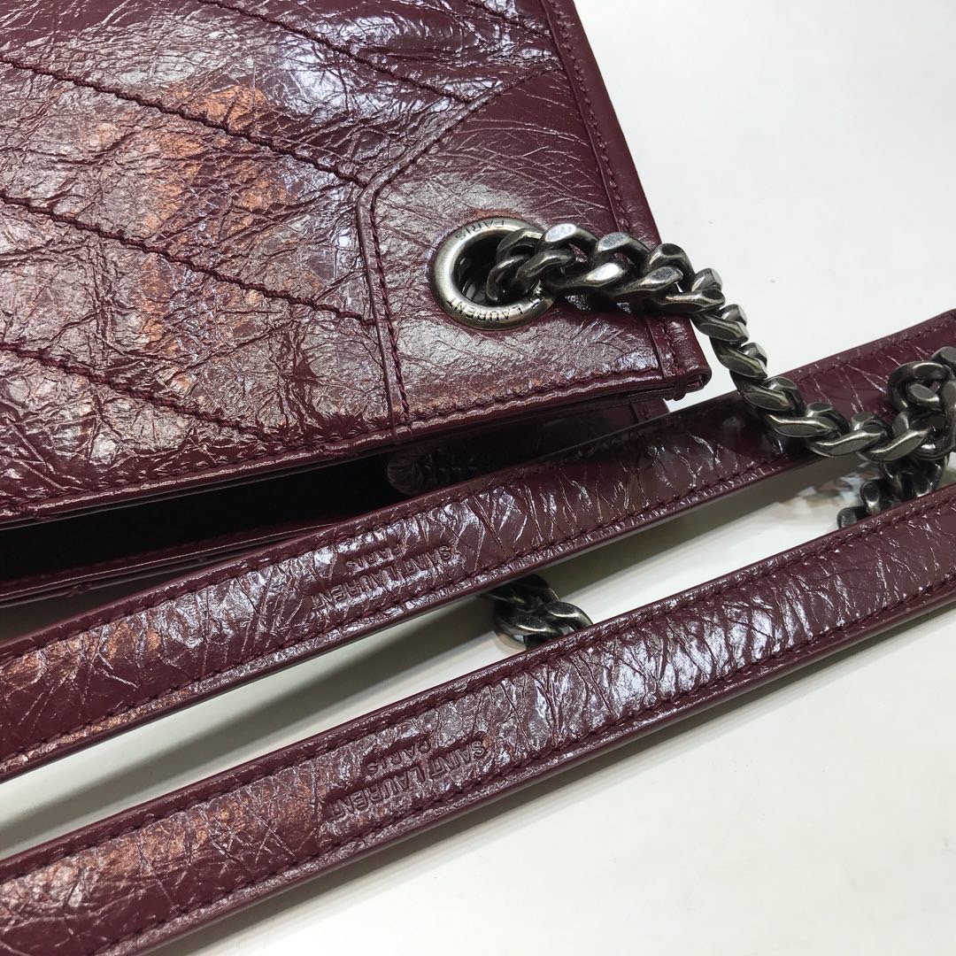 Saint Laurent Niki Medium Shopping Bag Burgundy For Women 12.6in/32cm YSL 