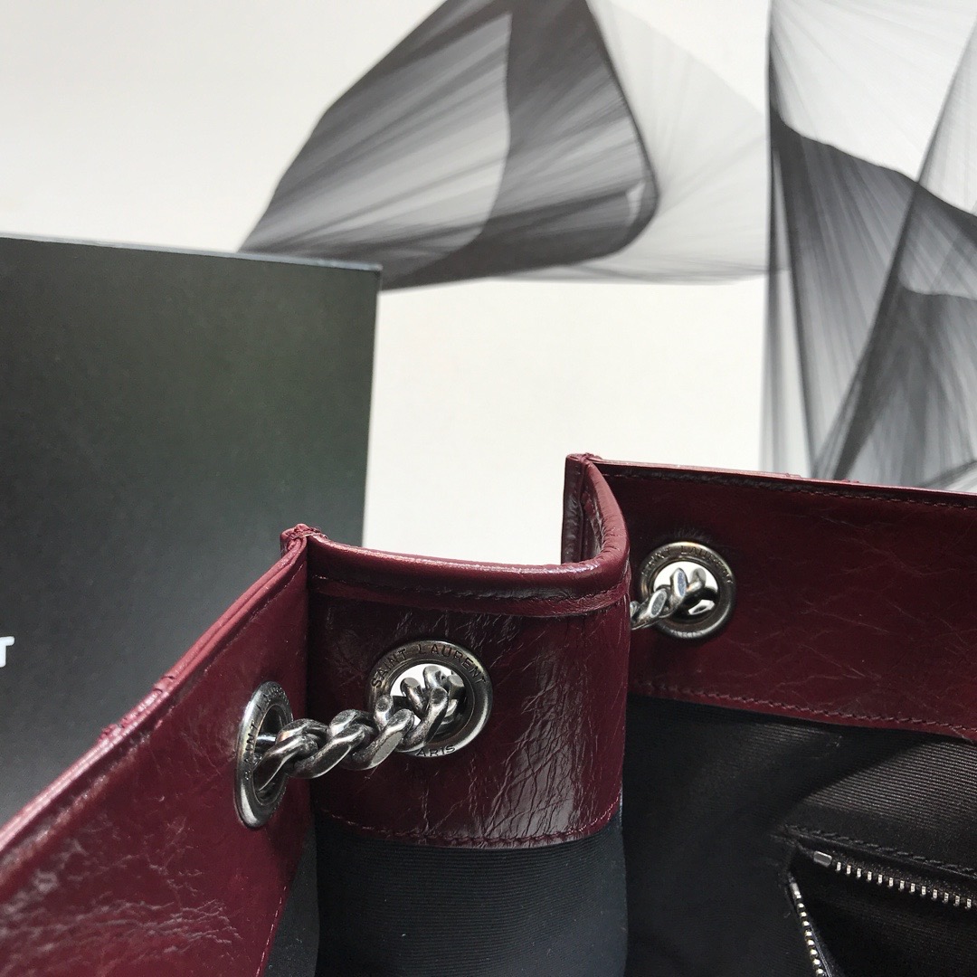 Saint Laurent Niki Medium Shopping Bag Burgundy For Women 12.6in/32cm YSL 