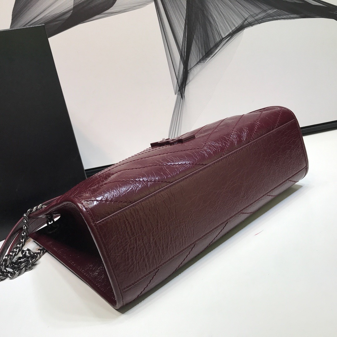 Saint Laurent Niki Medium Shopping Bag Burgundy For Women 12.6in/32cm YSL 