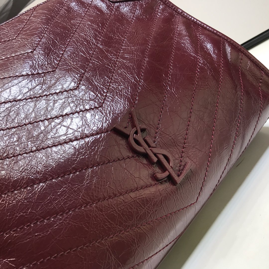 Saint Laurent Niki Medium Shopping Bag Burgundy For Women 12.6in/32cm YSL 