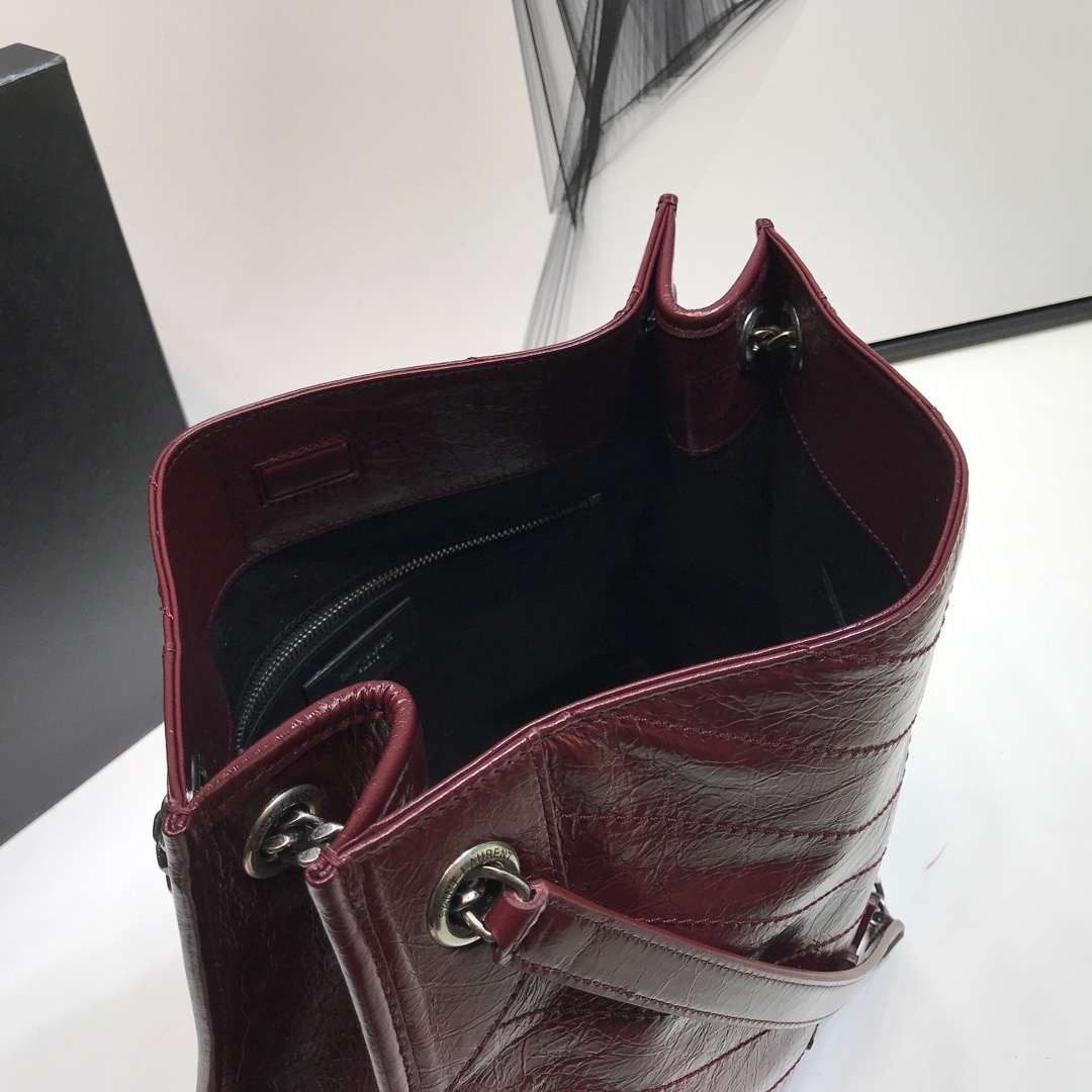 Saint Laurent Niki Medium Shopping Bag Burgundy For Women 12.6in/32cm YSL 