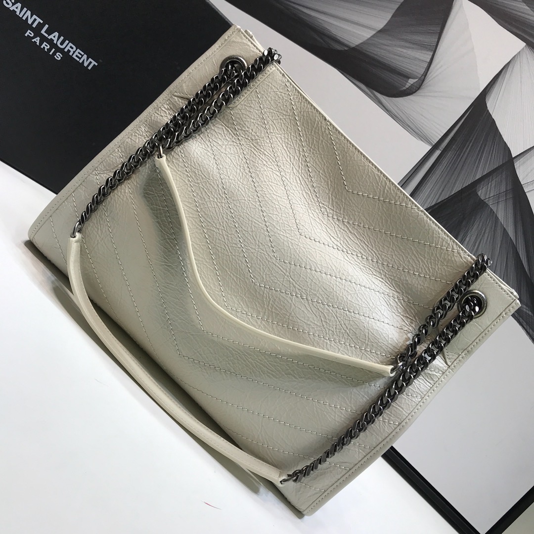 Saint Laurent Niki Medium Shopping Bag White For Women 12.6in/32cm YSL 