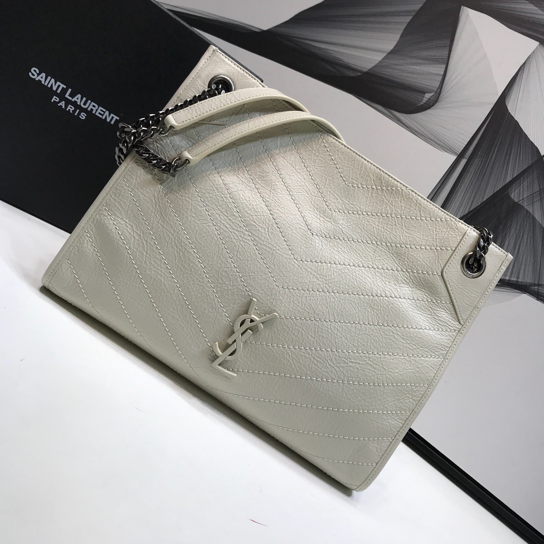 Saint Laurent Niki Medium Shopping Bag White For Women 12.6in/32cm YSL 