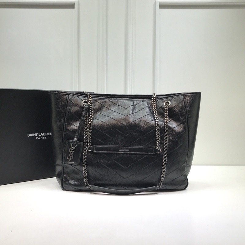 Saint Laurent Niki Shopping Bag Black For Women 13.8in/35cm YSL 
