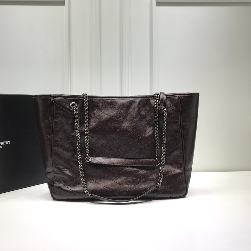 Saint Laurent Niki Shopping Bag Burgundy For Women 13.8in/35cm YSL 
