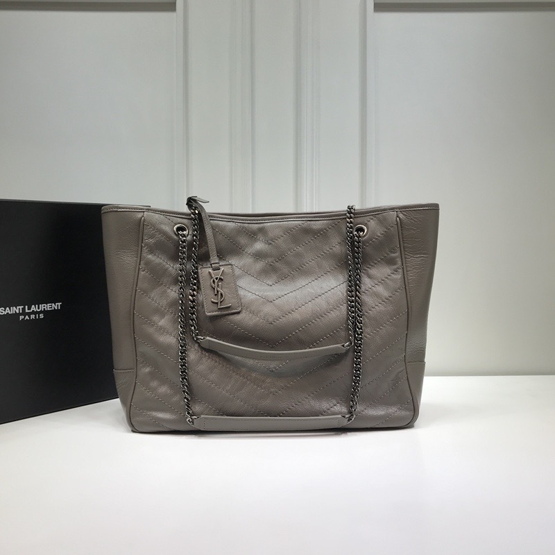 Saint Laurent Niki Shopping Bag Dark Beige For Women 13.8in/35cm YSL 