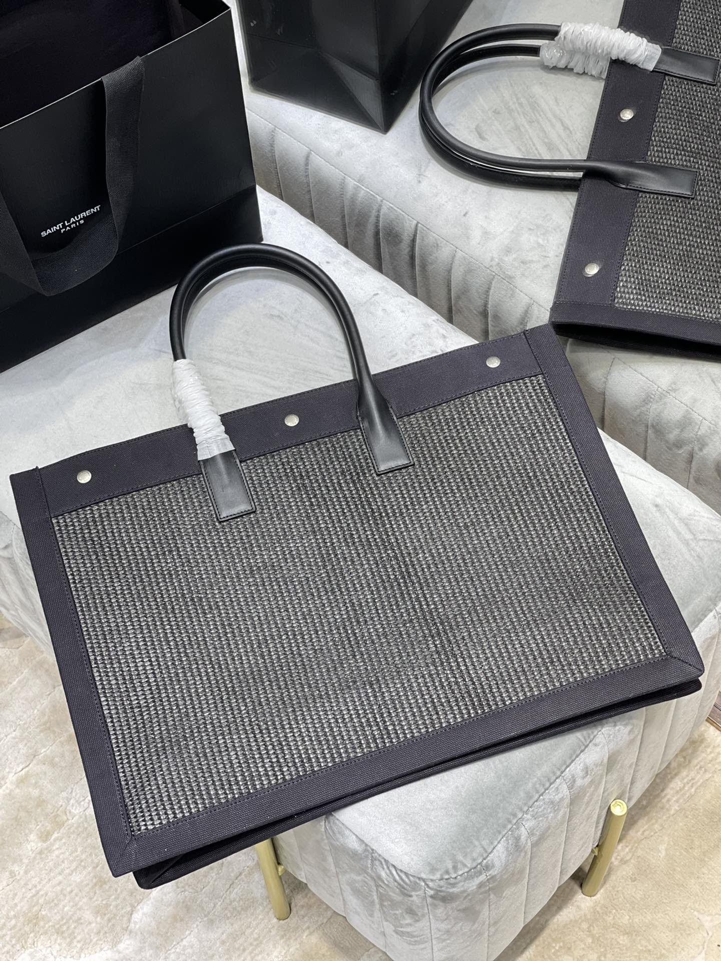 Saint Laurent Rive Gauche Tote Bag Grey For Women, Women’s Bags 18.9in/48cm YSL