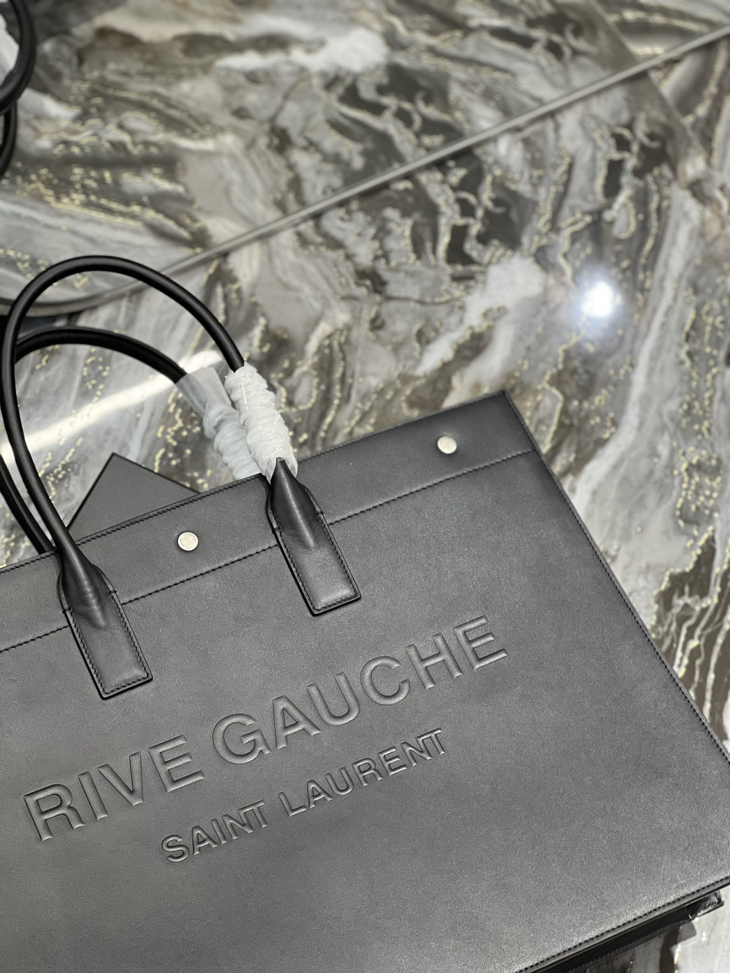 Saint Laurent Rive Gauche Tote Bag In Black For Women 18.9in/48cm YSL 587273CWTFE1000