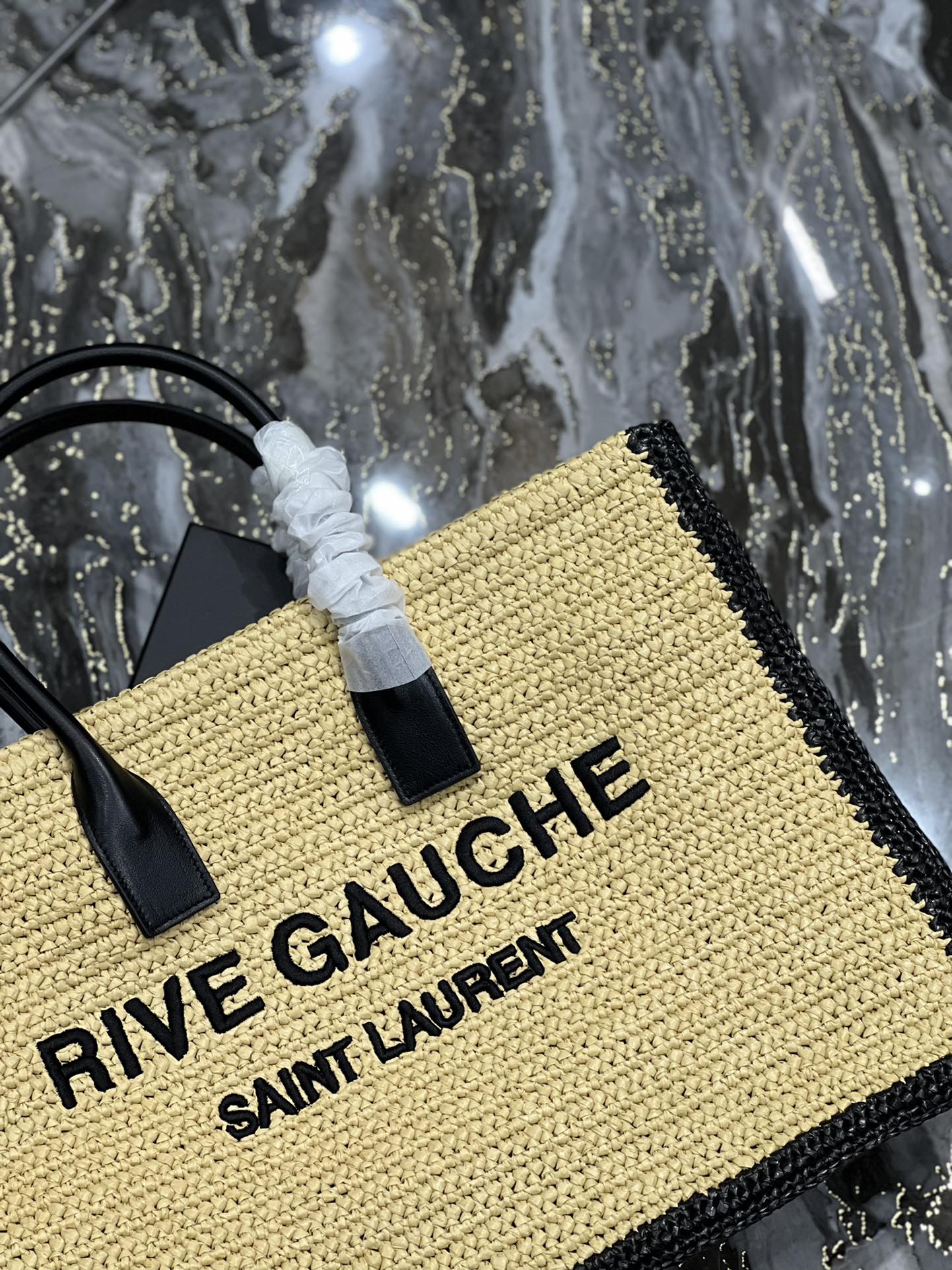 Saint Laurent Rive Gauche Tote Bag In Raffia For Women 18.9in/48cm YSL 685742GAAAG2099