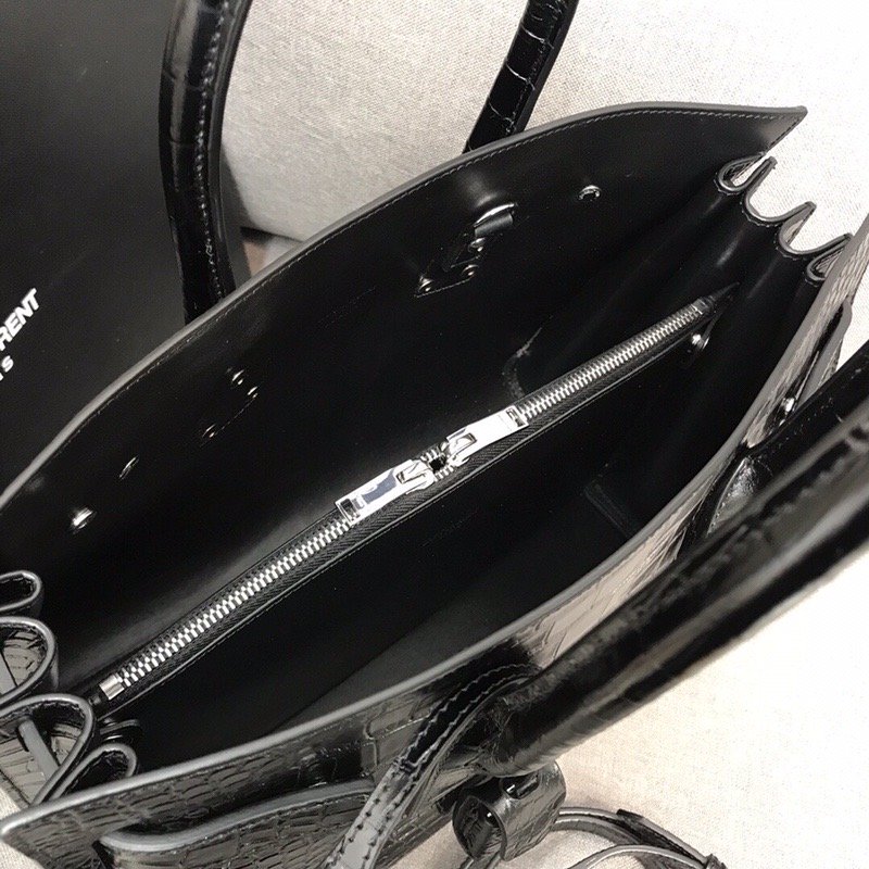 Saint Laurent Sac De Jour Small In Embossed Crocodile Black For Women 12.5in/32cm YSL  378299DND1N1000