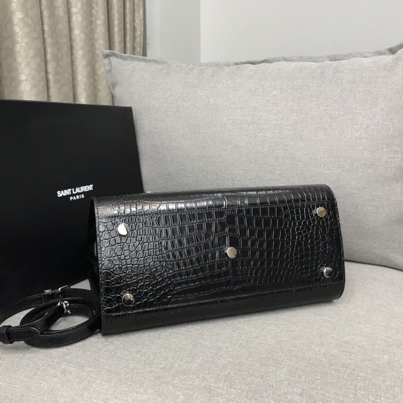 Saint Laurent Sac De Jour Small In Embossed Crocodile Black For Women 12.5in/32cm YSL  378299DND1N1000
