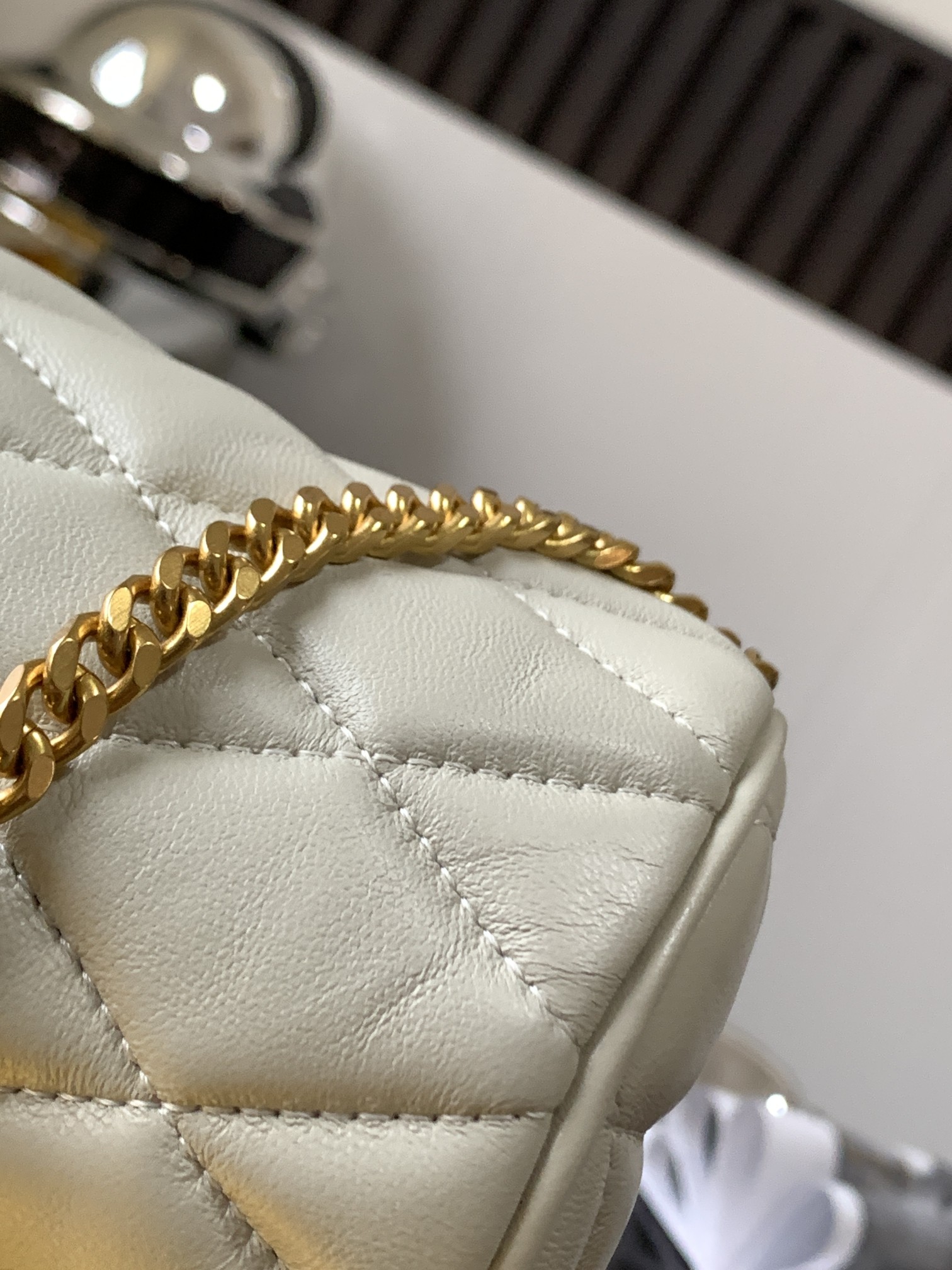 Saint Laurent Sade Mini Tube Bag For Women 7.9in/20cm Vintage White YSL 699703AAAJU9207
