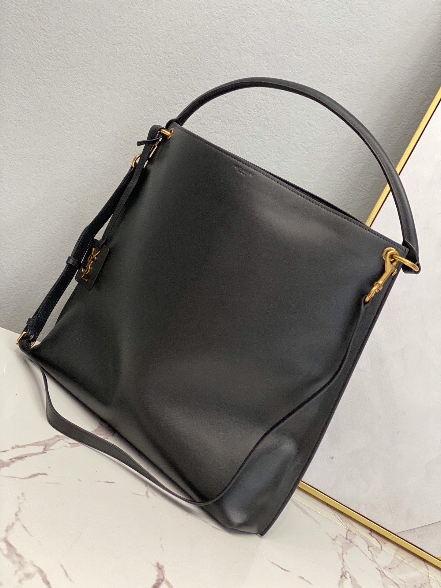 Saint Laurent Shopping N/S In Supple Black For Women 13.7in/35cm YSL 600306CSV0J1000