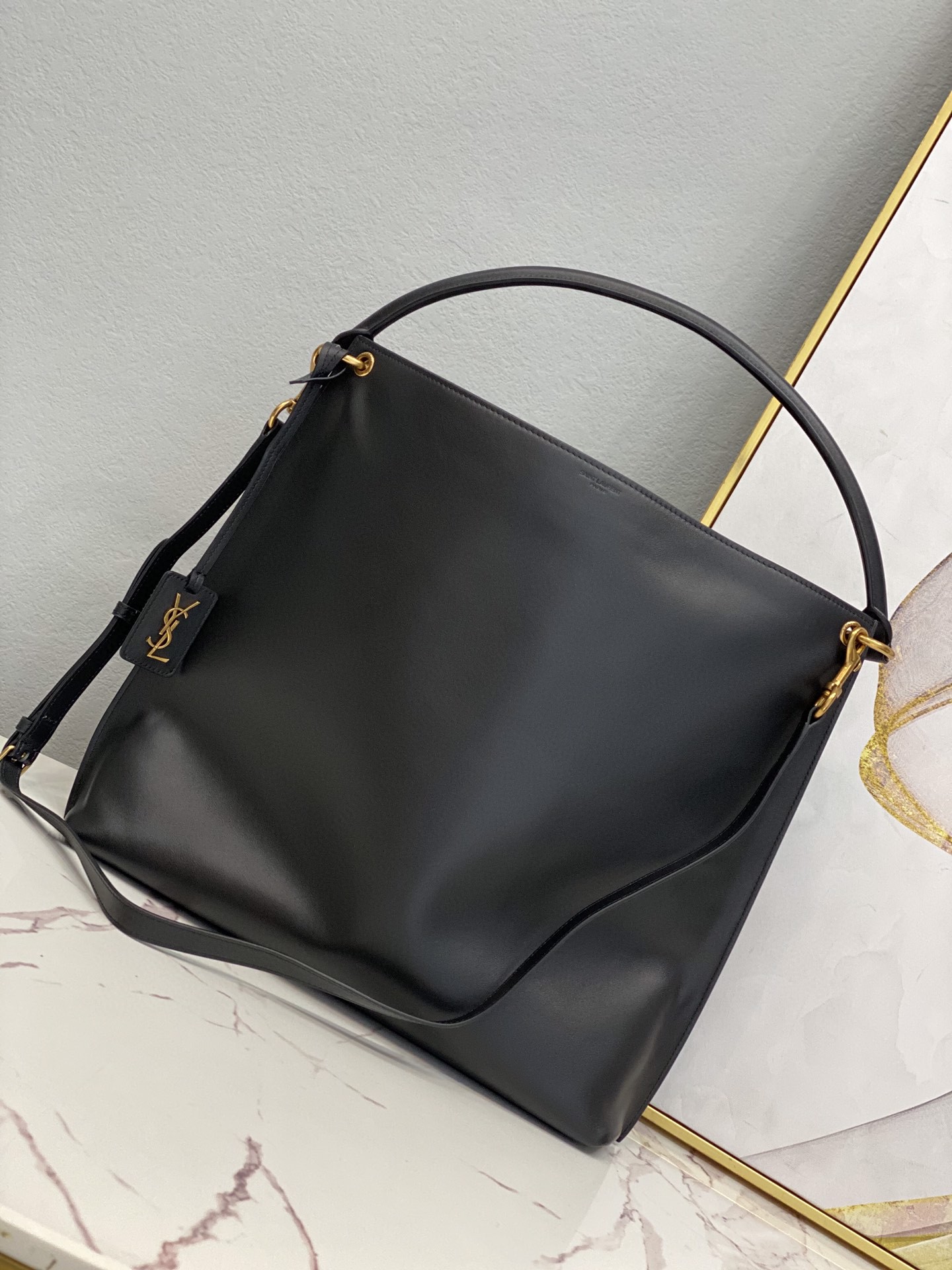 Saint Laurent Shopping N/S In Supple Black For Women 13.7in/35cm YSL 600306CSV0J1000