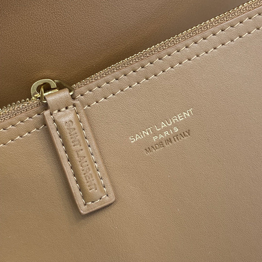 Saint Laurent Shopping N/S In Supple Brown For Women 13.7in/35cm YSL