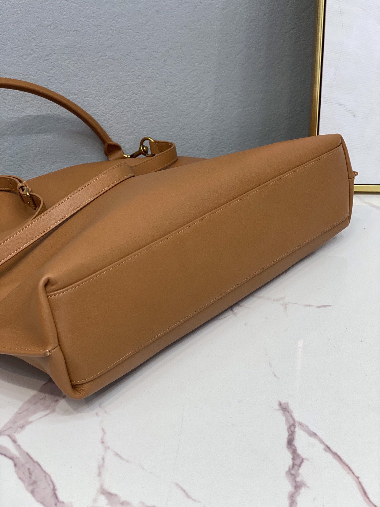 Saint Laurent Shopping N/S In Supple Brown For Women 13.7in/35cm YSL