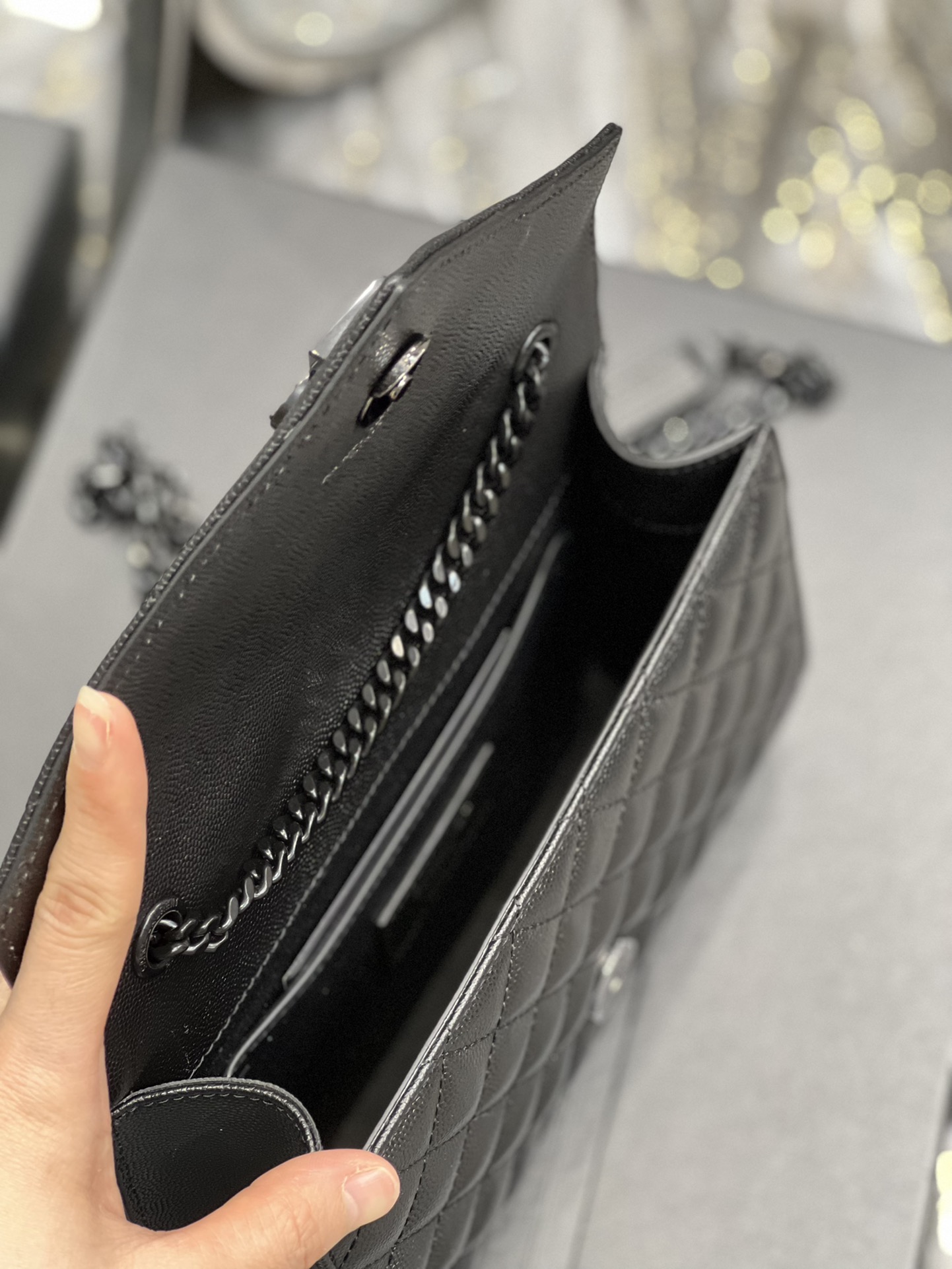 Saint Laurent Small Bag Black In Mix Matelasse For Women 8.2in/21cm YSL