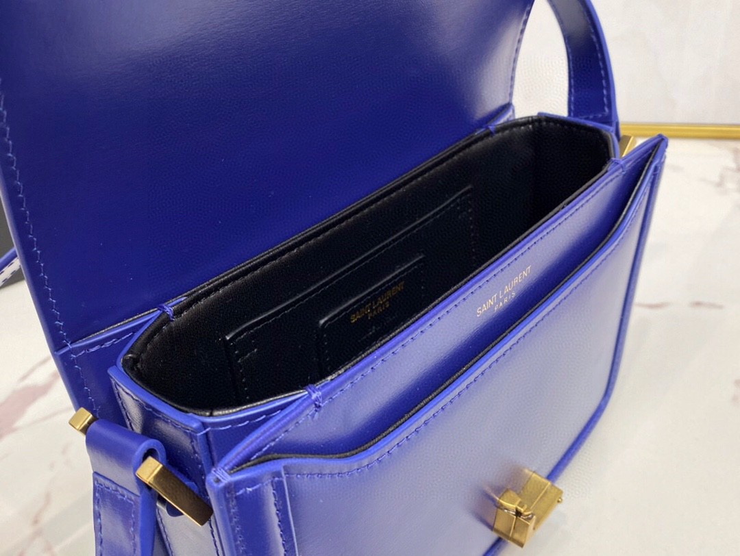 Saint Laurent Solferino Medium Satchel In Box Navy Blue For Women 9in/23cm YSL 6343050SX0W4147
