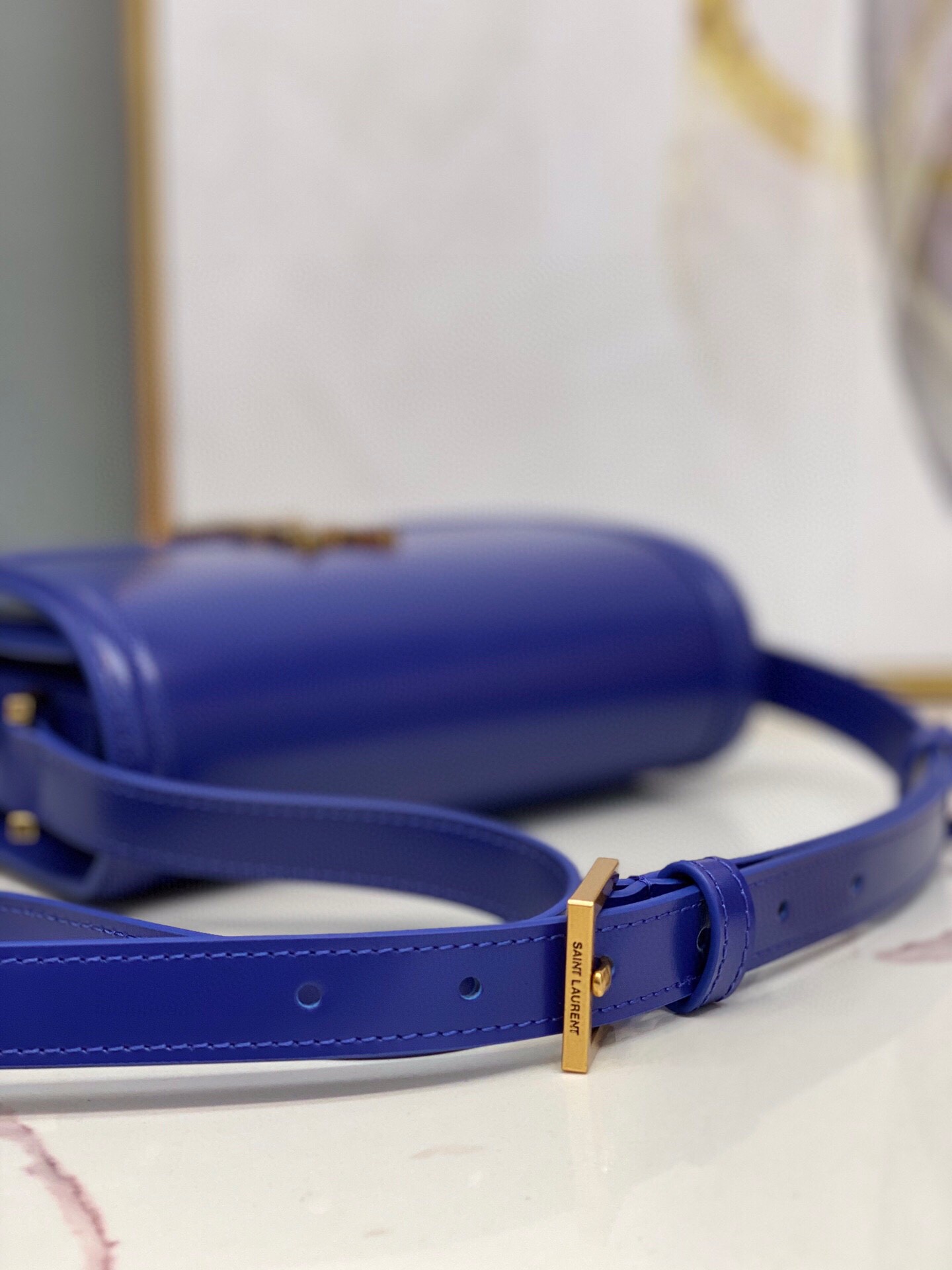Saint Laurent Solferino Medium Satchel In Box Navy Blue For Women 9in/23cm YSL 6343050SX0W4147