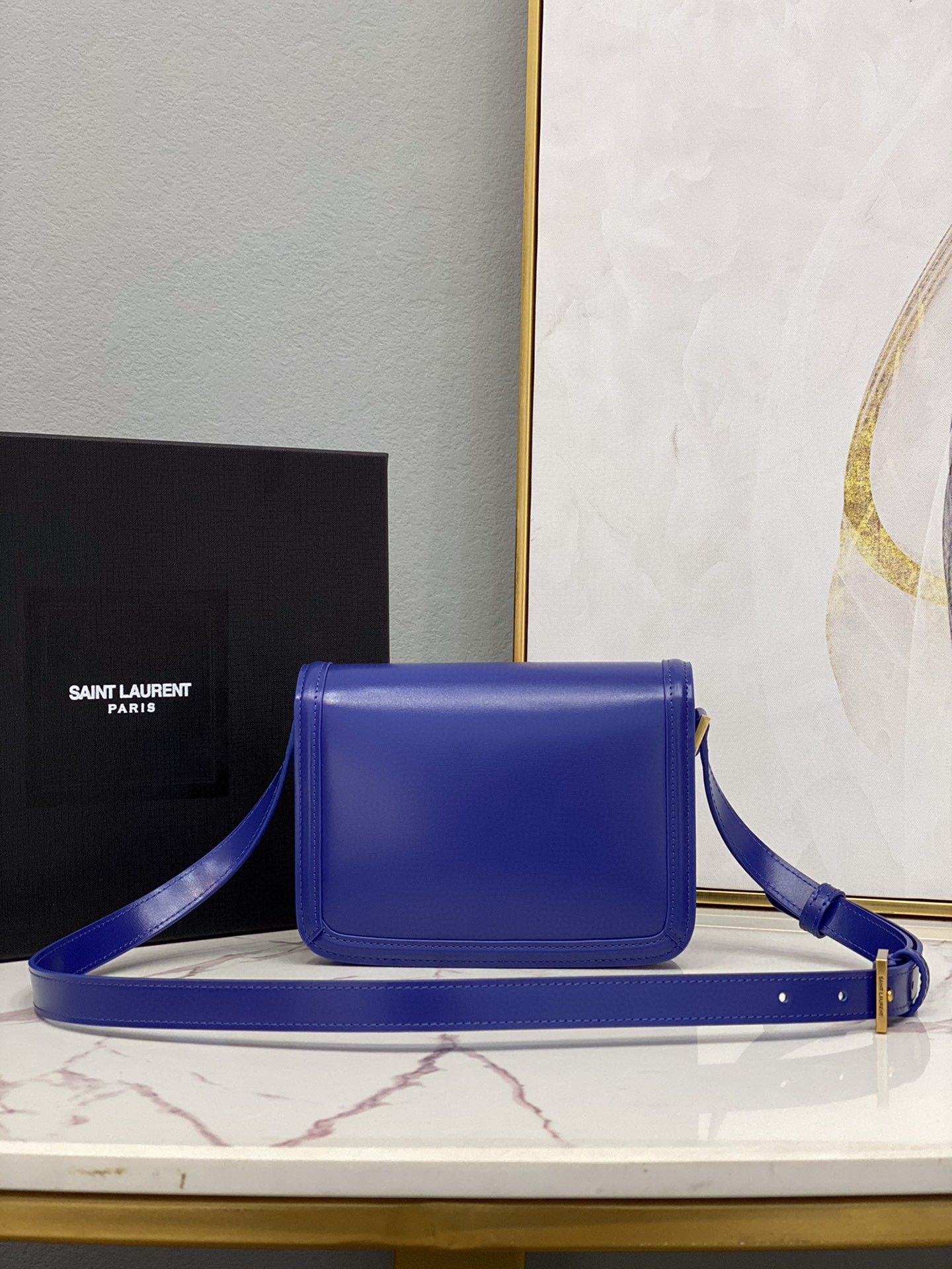 Saint Laurent Solferino Small Satchel In Box Navy Blue For Women  7.4in/19cm YSL 