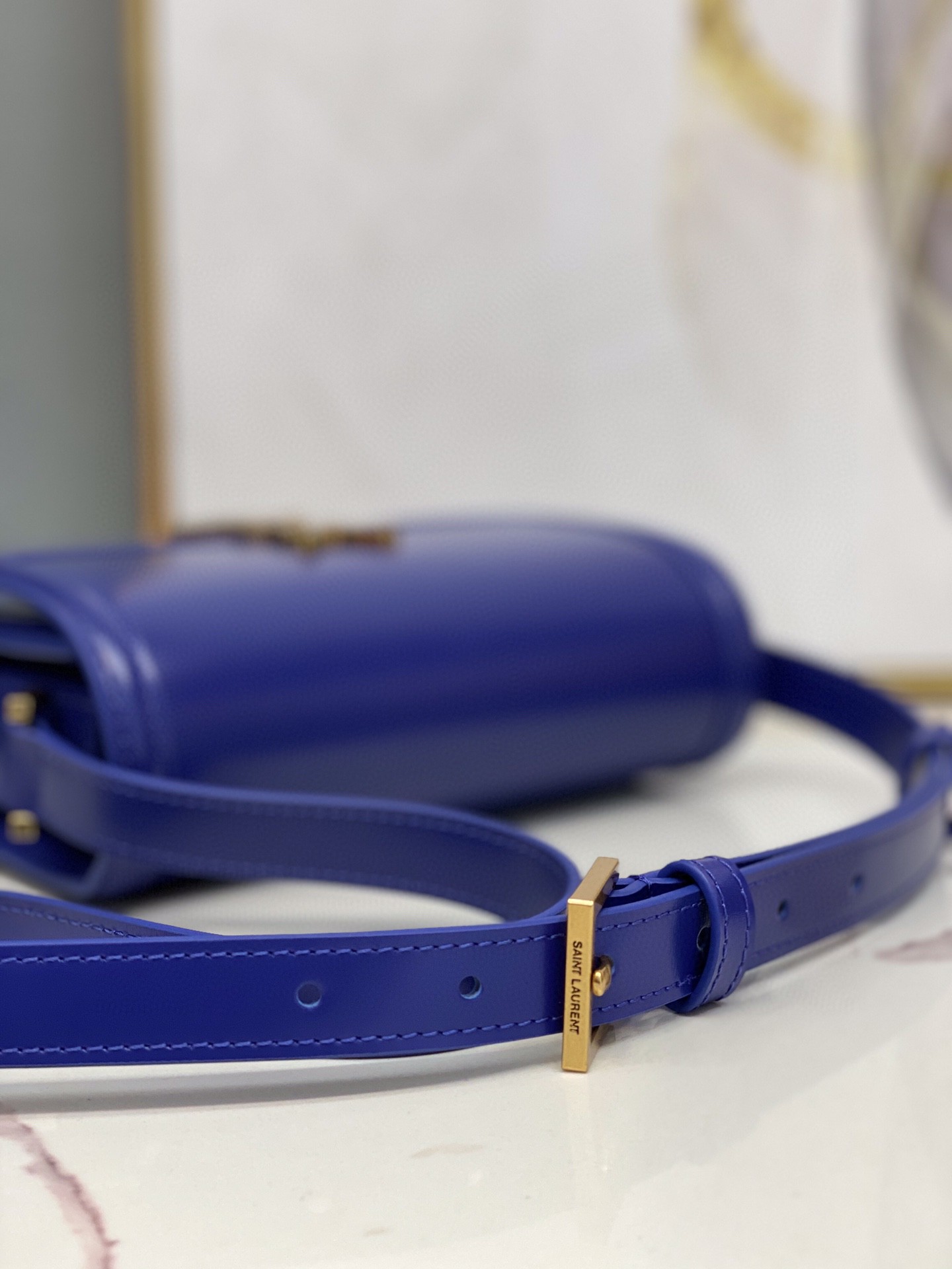 Saint Laurent Solferino Small Satchel In Box Navy Blue For Women  7.4in/19cm YSL 