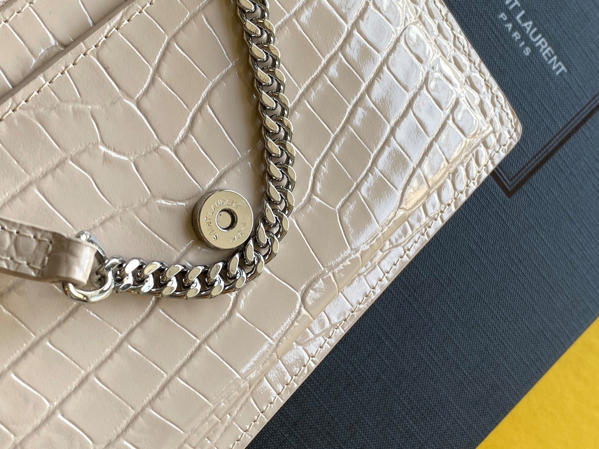 Saint Laurent Sunset Chain Bag With Silver Hardware For Women 7.4in/19cm YSL 533026DND1N9207