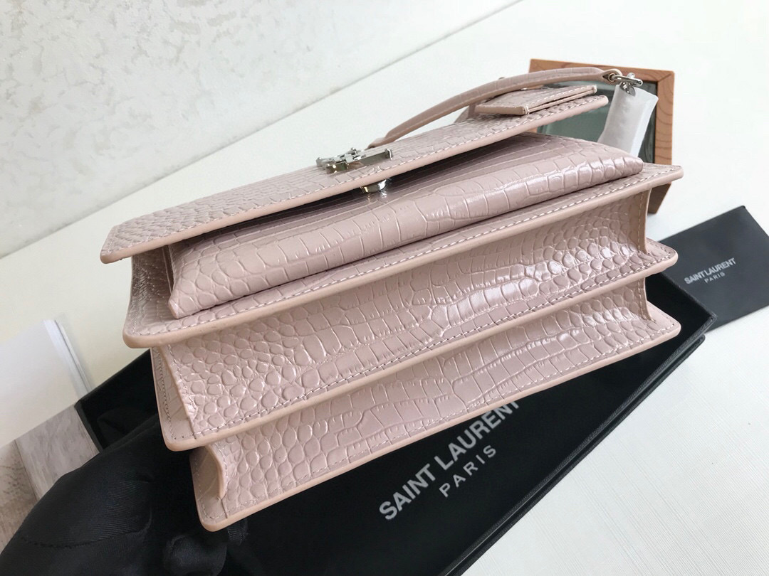 Saint Laurent Sunset Medium Chain Bag Light Pink For Women 8.6in/22cm YSL 442906DND0N1202