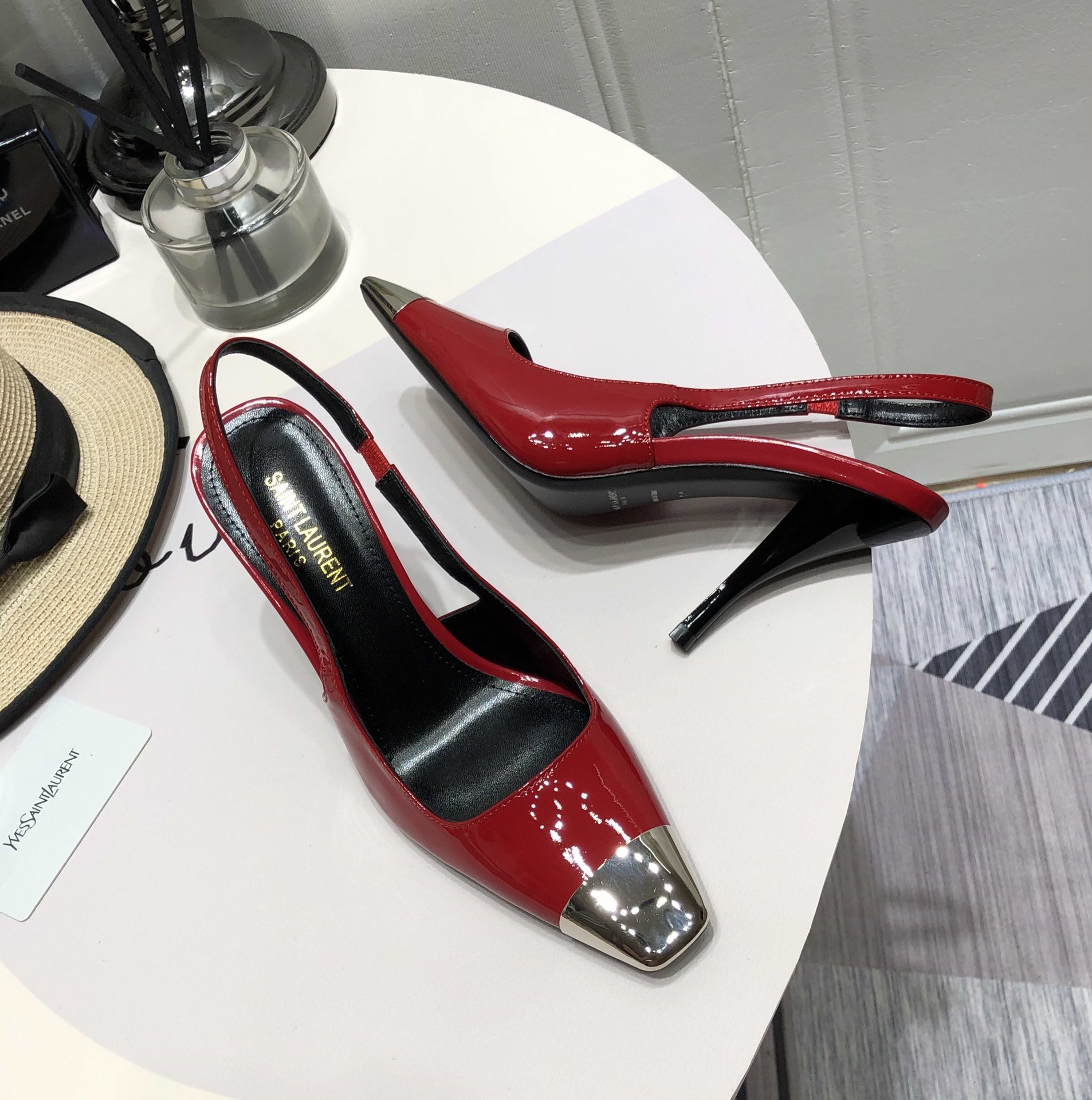 Saint Laurent Women’s Blade Slingback Pumps Red For Women YSL