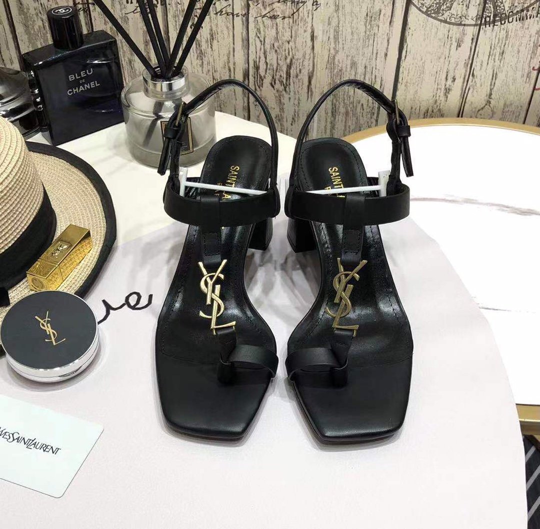 Saint Laurent Women’s Cassandra Heeled Sandals Black For Women YSL 658198DWETT1000