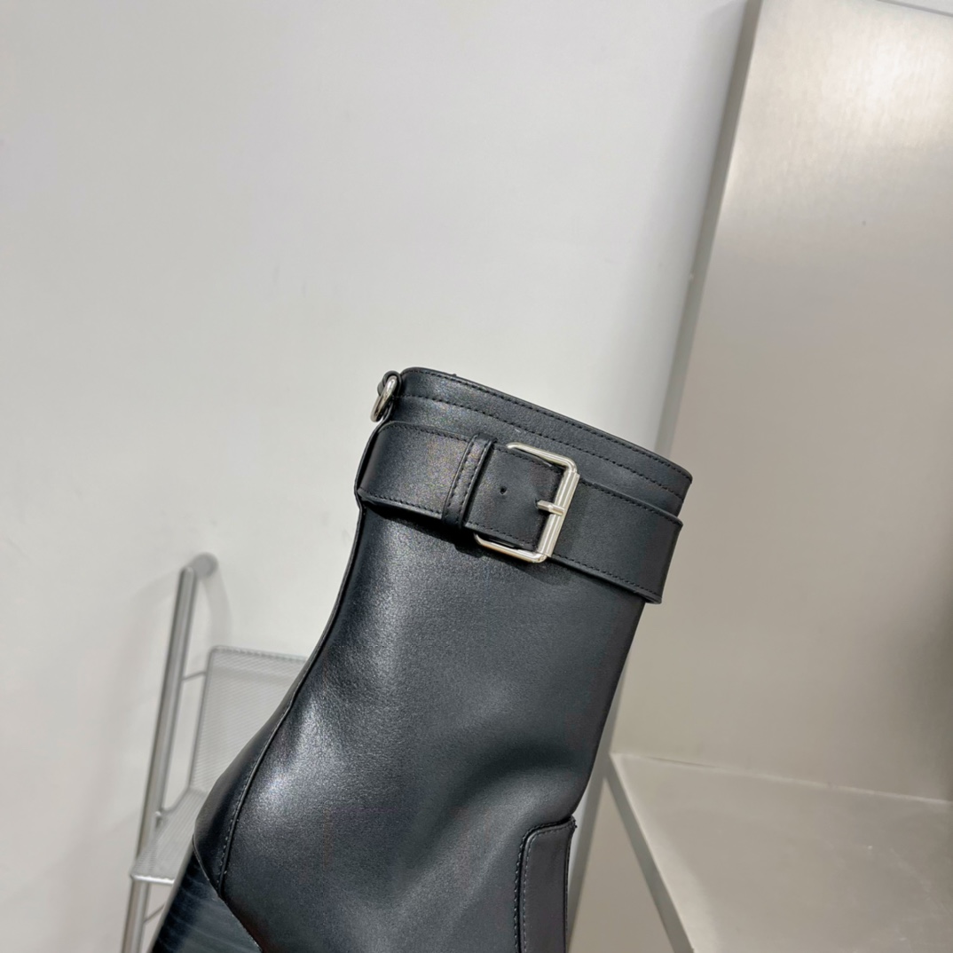 Saint Laurent Women’s Cherry Buckle Platform Booties Black For Women YSL 6876621Y8001000