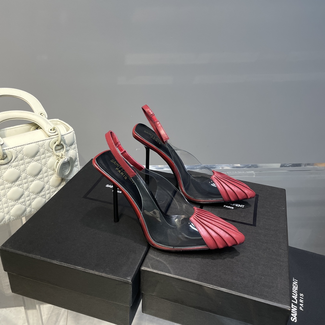 Saint Laurent Women’s Chica Slingback Pumps Dark Pink For Women YSL