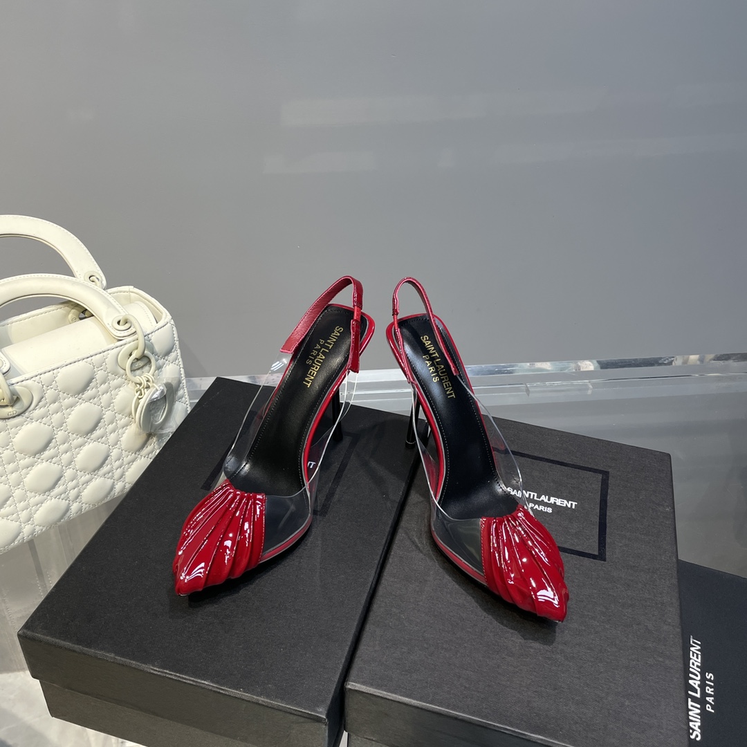 Saint Laurent Women’s Chica Slingback Pumps Red For Women YSL