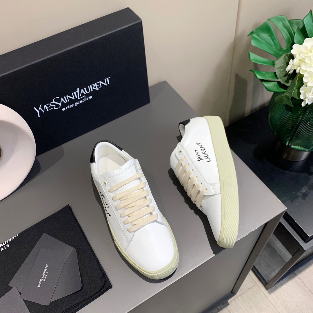 Saint Laurent Women’s Court Classic Sl/06 Embroidered Sneakers White For Women YSL 61064908G109061