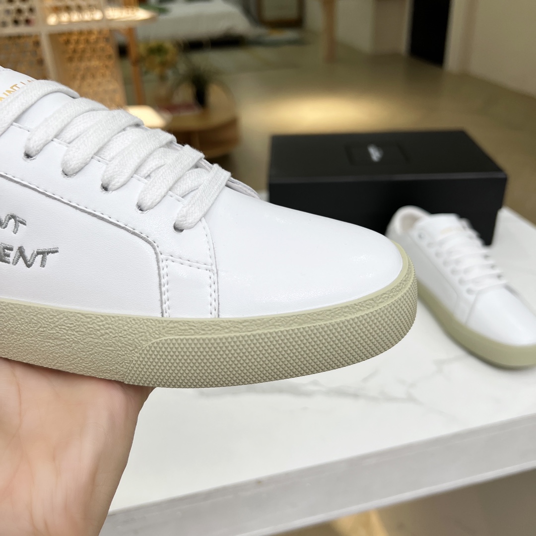 Saint Laurent Women’s Court Classic Sl/06 Embroidered Sneakers White For Women YSL