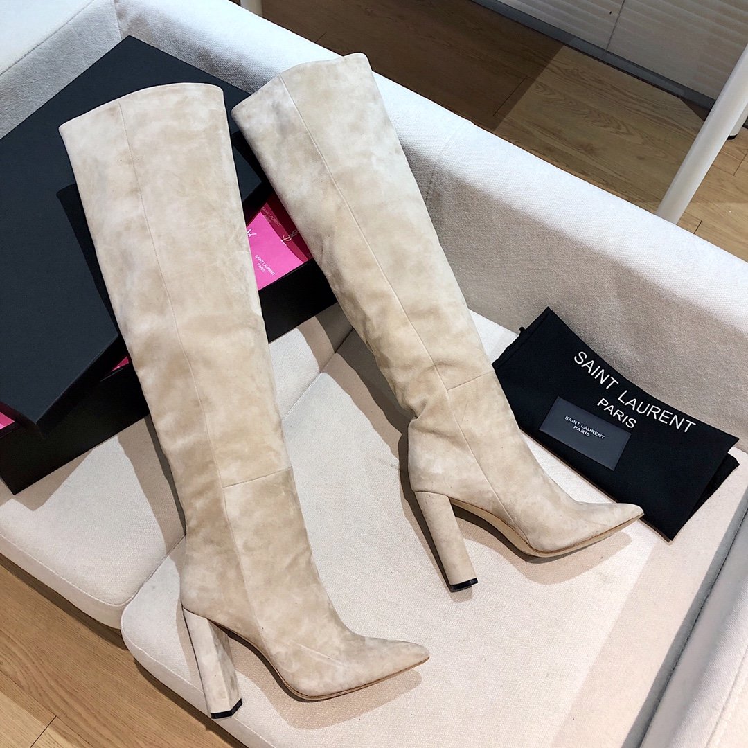 Saint Laurent Women’s High Boots Beige For Women YSL