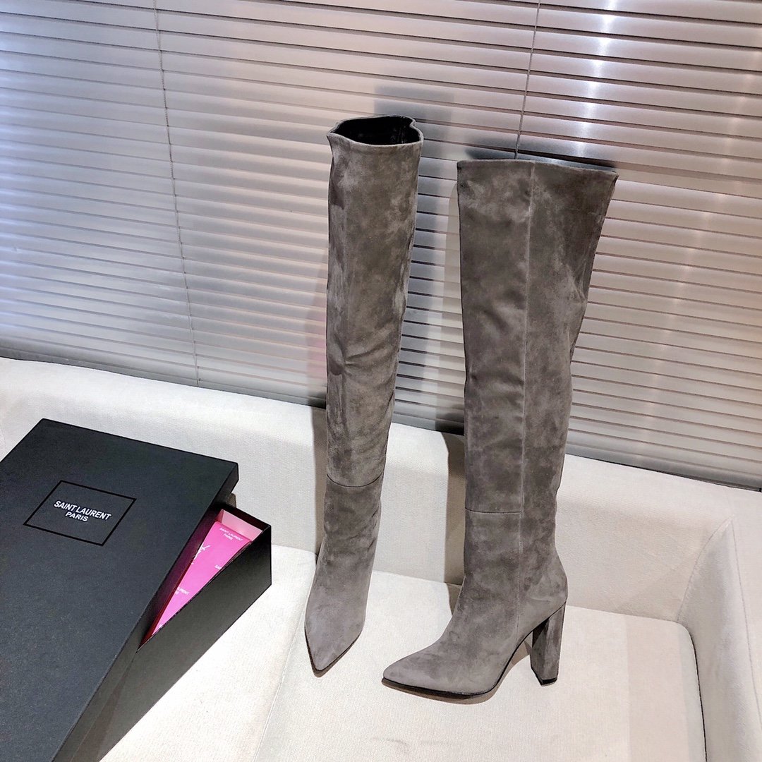 Saint Laurent Women’s High Boots Grey For Women YSL