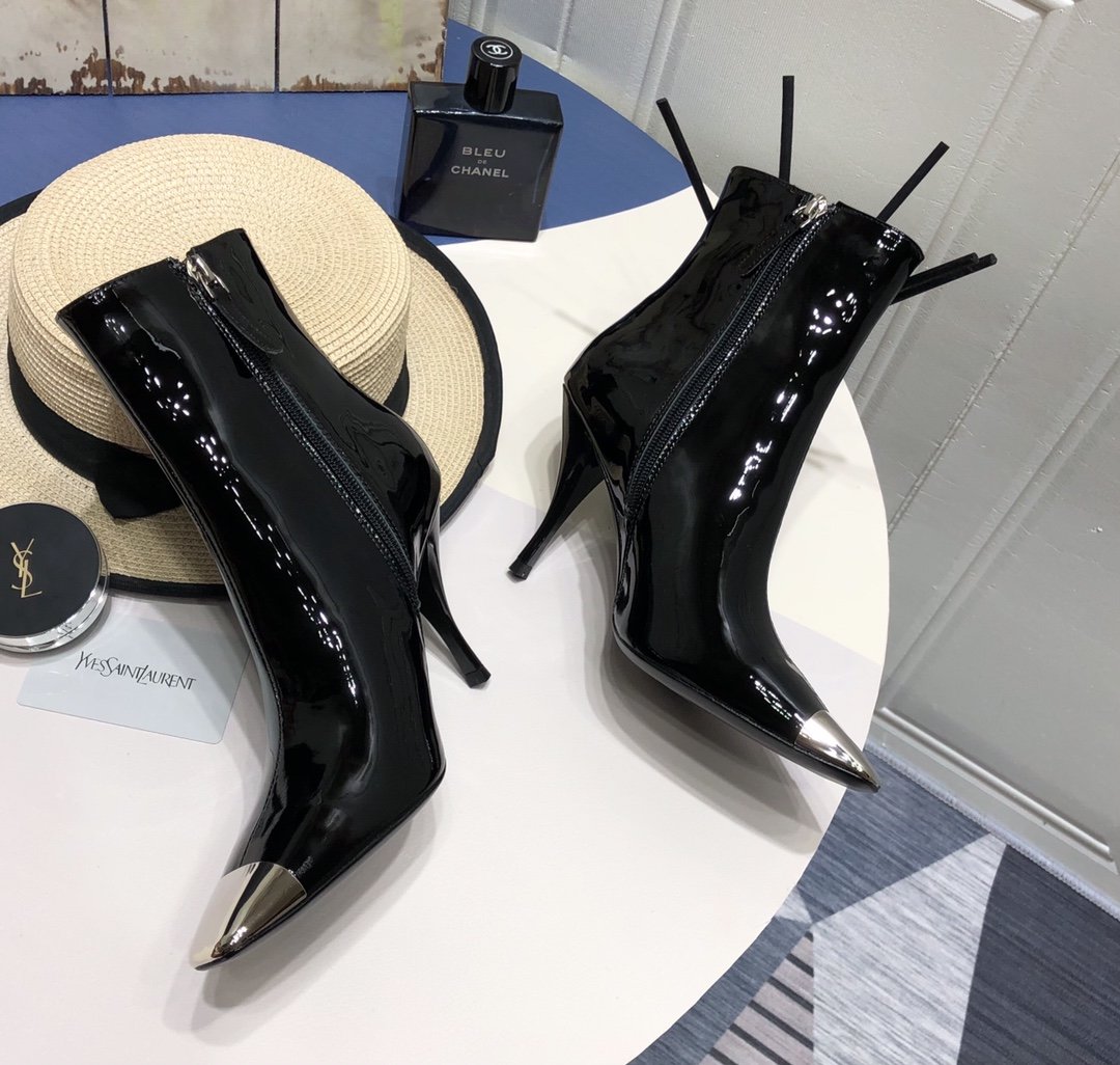 Saint Laurent Women’s Marita Square Toe Stiletto Ankle Boots Black For Women YSL