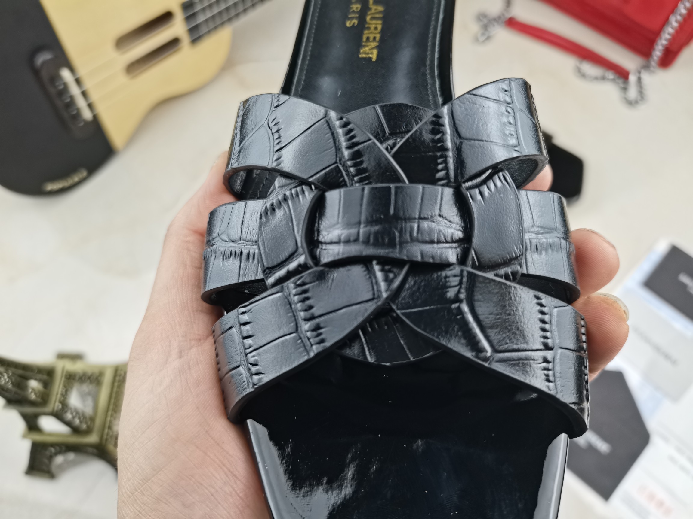 Saint Laurent Women’s Tribute Flat Mules Black For Women YSL