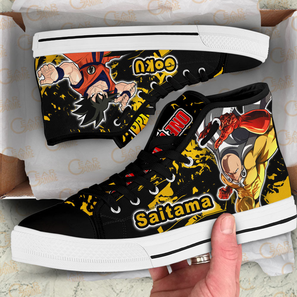 Saitama and Goku High Top Shoes Anime Sneakers